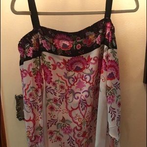 Cold shoulder floral top